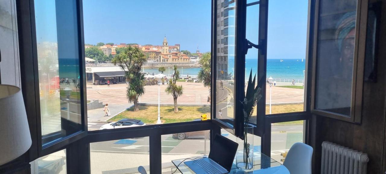 Apartament Apartamento La Escalerona Con Vistas Al Mar Gijón Zewnętrze zdjęcie